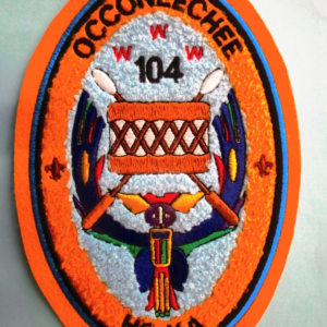 OA Occoneechee Lodge 104, C-5, HOKA Drum Team CHENILLE, Jacket Patch, JP, Council, NC